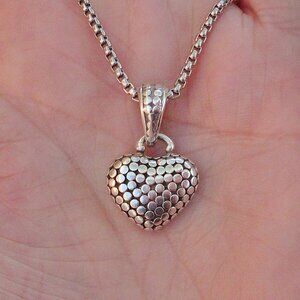 Retired John Hardy Jaisalmer Dot Heart Shaped Pendant w/Chain - 925 - Gift Boxed
